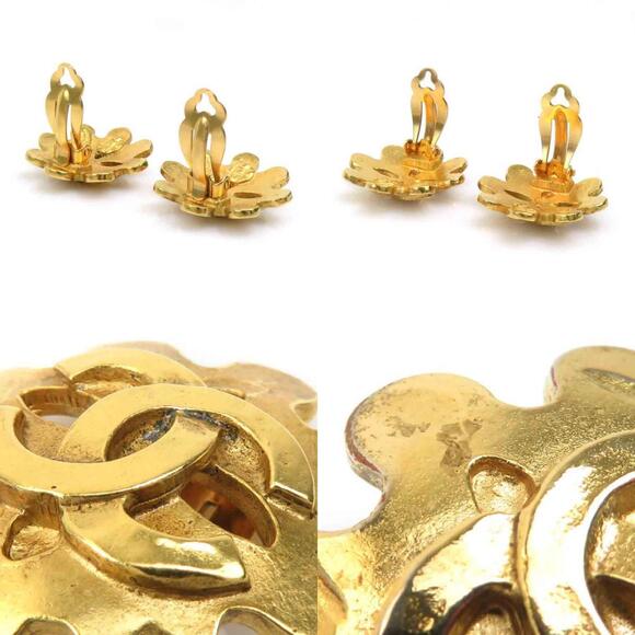 CHANEL Gold Logo Earrings - Picture 4 of 5